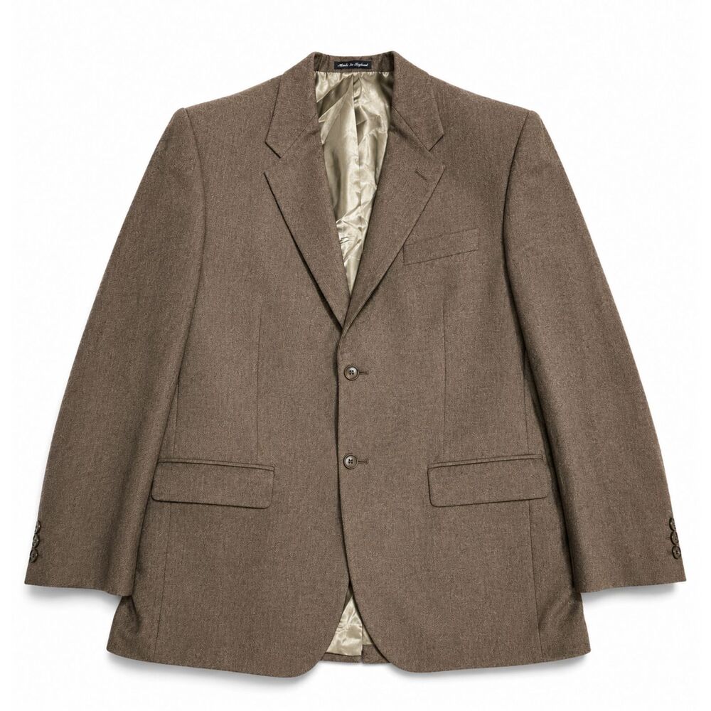 Lauren Ralph Lauren Mens Brown Herringbone Pure New Wool Blazer Sport Coat 50C